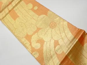 リサイクル　花模様織出し袋帯